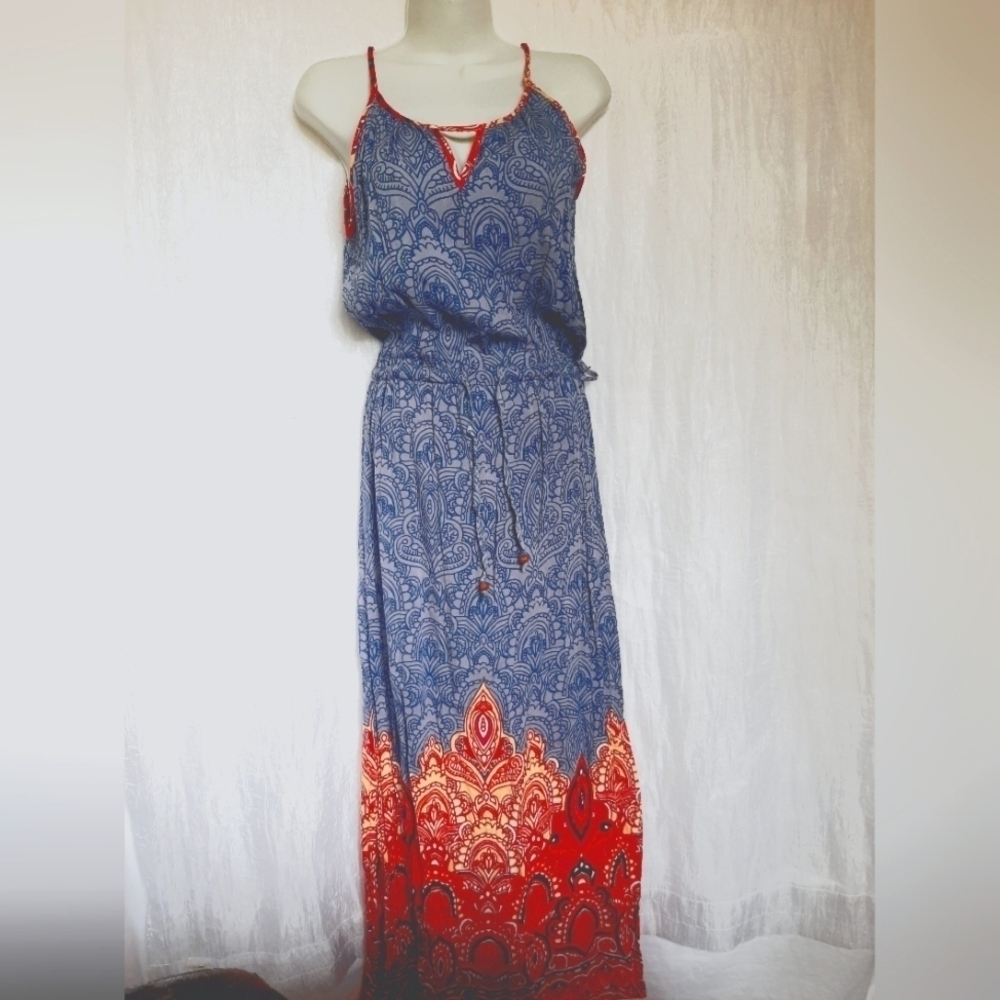 Earthbound trading bohemian sz small maxi floral dress